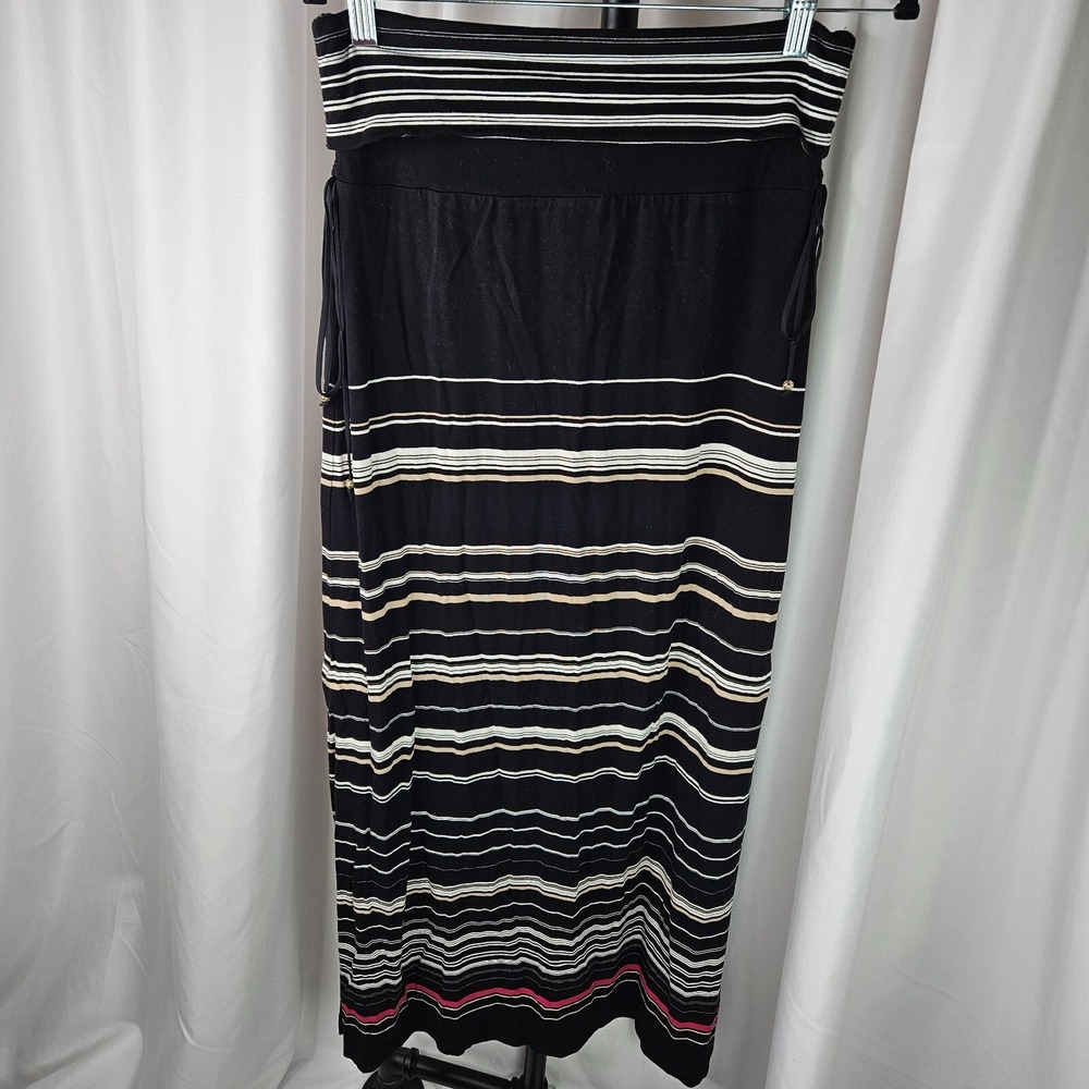 White House Black Market Stylish Bohemian Women's Black Striped‎ Maxi Skirt - M